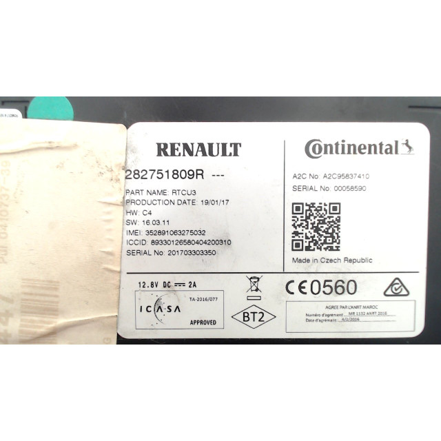 Jednostka sterująca nawigacja Renault Scénic IV (RFAJ) (2016 - teraz) MPV 1.6 Energy dCi 130 (R9M-409(R9M-E4))