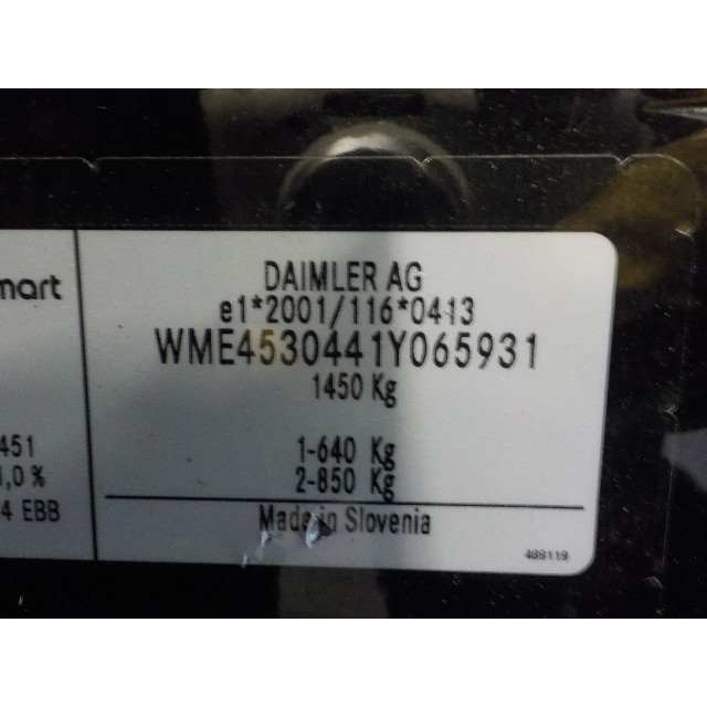 Pompa hamulcowa Smart Forfour (453) (2014 - teraz) Hatchback 5-drs 0.9 TCE 12V (M281.910)