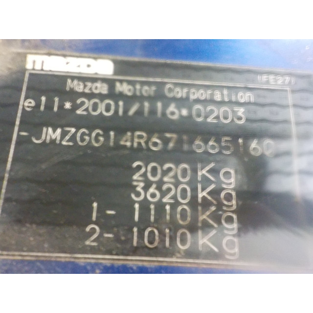 Mechanizm sterowania elektrycznego szyby drzwi przednich lewych Mazda 6 (GG12/82) (2005 - 2007) Sedan 2.0 CiDT HP 16V (RF7J)