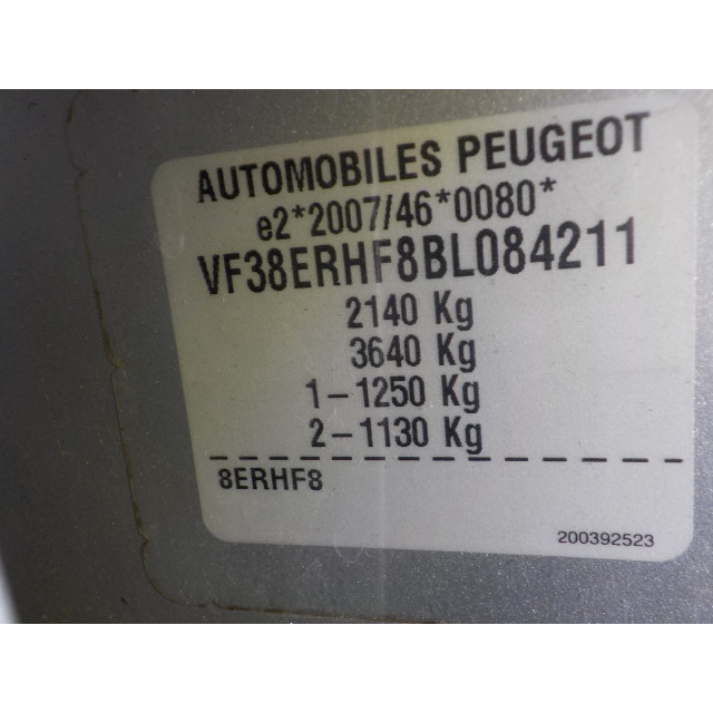 Kurtyna powietrzna lewa Peugeot 508 SW (8E/8U) (2010 - 2018) Combi 2.0 HDiF 16V (DW10BTED4(RHF))