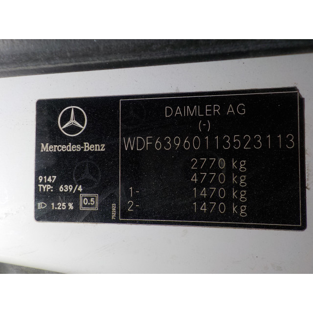 Przedni Mercedes-Benz Vito (639.6) (2007 - 2010) Van 2.2 111 CDI 16V (OM646.980)