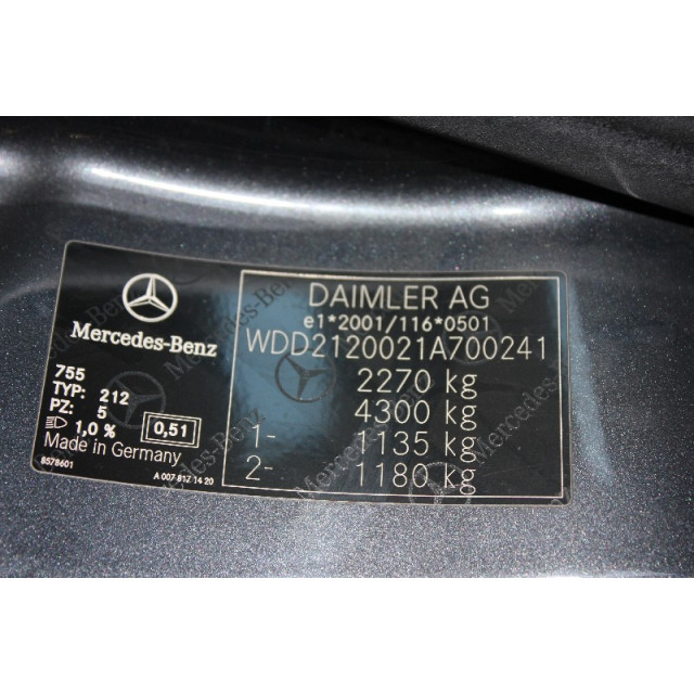 Osłona przeciwsłoneczna Mercedes-Benz E (W212) (2009 - 2016) Sedan E-220 CDI 16V BlueEfficiency,BlueTEC (OM651.924(Euro 5)