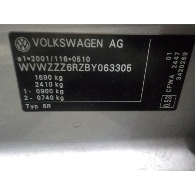 Pierścień ślizgowy Volkswagen Polo V (6R) (2009 - 2014) Hatchback 1.2 TDI 12V BlueMotion (CFWA(Euro 5))