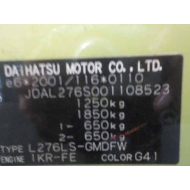 Skrzynia biegów mechaniczna Daihatsu Cuore (L251/271/276) (2007 - teraz) Hatchback 1.0 12V DVVT (1KR-FE)
