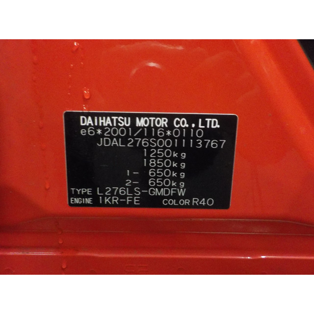 Zderzak tylny Daihatsu Cuore (2007 - teraz) Hatchback 1.0 12V DVVT (1KR-FE)