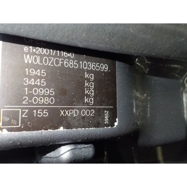 Mechanizm sterowania elektrycznego szyby drzwi przednich lewych Vauxhall / Opel Vectra C GTS (2003 - 2008) Hatchback 5-drs 2.2 DIG 16V (Z22YH(Euro 4))