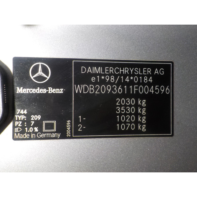 Mechanizm różnicowy Mercedes-Benz CLK (W209) (2002 - 2009) Coupé 2.6 240 V6 18V (M112.912)