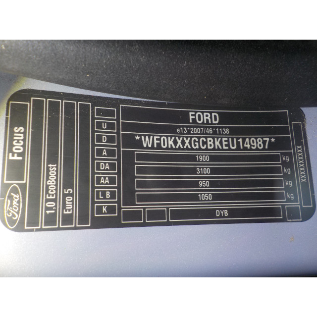 Przekładnia zębata kierownicy Ford Focus 3 (2012 - 2018) Hatchback 1.0 Ti-VCT EcoBoost 12V 125 (M1DA(Euro 5))