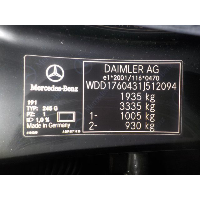 Zwolnienie hamulca ręcznego Mercedes-Benz A (W176) (2012 - 2018) Hatchback 1.6 A-200 16V (M270.910)