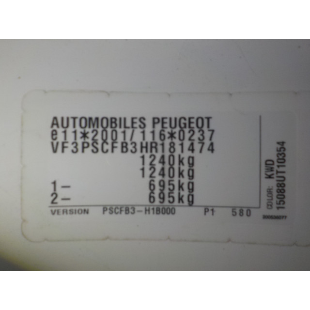 Mechanizm sterowania elektrycznego szyby drzwi przednich lewych Peugeot 108 (2014 - teraz) Hatchback 1.0 12V (1KRFE(CFB))