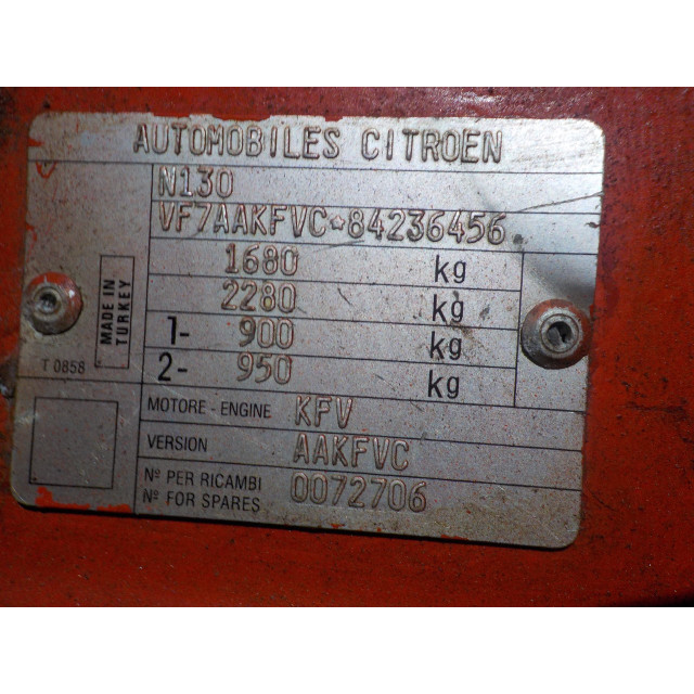 Mechanizm sterowania szyby drzwi przednich lewych Citroën Nemo (AA) (2008 - teraz) Van 1.4 (TU3A.L5(KFV))