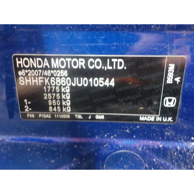 Różne Honda Civic (FK6/7/8/9) (2018 - teraz) Hatchback 1.0i VTEC Turbo 12V (P10A2)